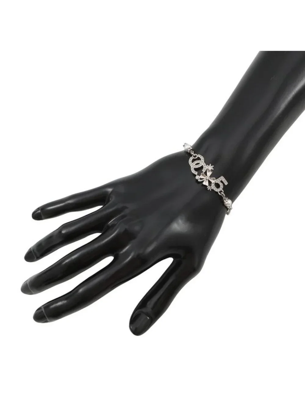 Chanel Bracelet CC Logo Icon Line Stone Faux Pearl - Picture 4 of 10